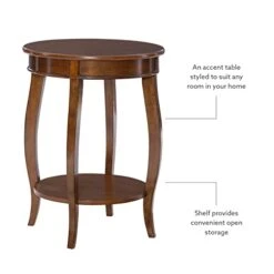 Powell Furniture Powell Hazelnut Round Shelf Table, 18" L X 18" W X 24" H -Songmics Furniture Shop 41ItmGePYxL