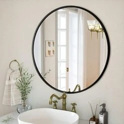 GLSLAND Circle Mirror, Gold Round Wall Mirror 24 Inch, Round Vanity Mirror For Bathrooms, Entryways, Living Rooms And Wall Decor 26 GLSLAND Circle Mirror, Gold Round Wall Mirror 24 Inch, Round Vanity Mirror For Bathrooms, Entryways, Living Rooms And Wall Decor -Songmics Furniture Shop 41Ix3eSeruL. AC