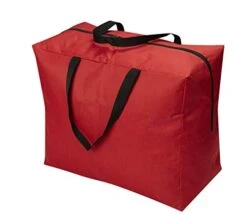 ProPik Holiday Ornaments Accessories Storage Bag Tear-proof Polyester Material 15” X 9.8” X 18.1” With Handles And Full Length Zipper (Red)