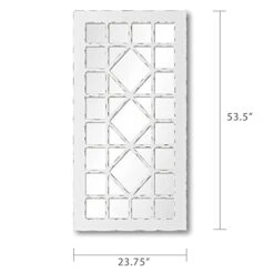 Barnyard Designs 54x24 Windowpane Wood Farmhouse Wall Mirror, Wooden Large Rustic Wall Mirror, Bedroom Mirrors For Wall Decor, Decorative Wood Wall Mirror Living Room Or Entryway Mirror Frame, Ivory -Songmics Furniture Shop 41J0Tzn913L