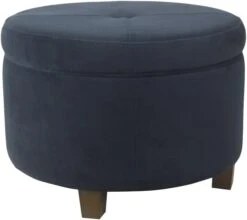 HomePop Round Leatherette Storage Ottoman With Lid, Chocolate Brown Large -Songmics Furniture Shop 41J191dWf5L. AC