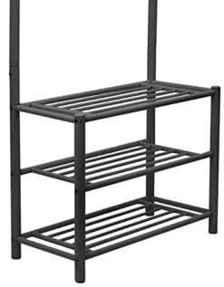 Sorbus Coat Shoe Racks Bench - Hallway Entryway Coat Rack With Storage - Shoe Bench Organizer Features 18 Hooks And 3-Tier Shelves, Metal (Coat Rack - Black) -Songmics Furniture Shop 41J78J07JfL