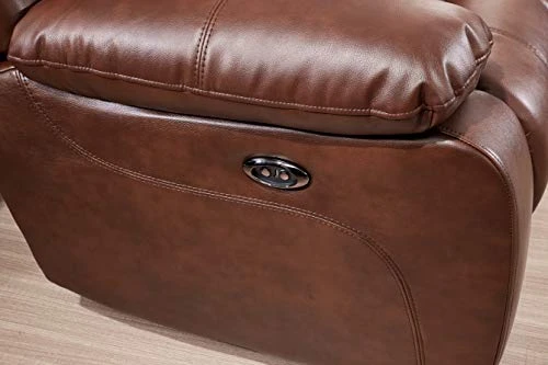 Betsy Furniture Power Reclining Bonded Leather Living Room Set (Brown, Loveseat) 2 Betsy Furniture Power Reclining Bonded Leather Living Room Set (Brown, Loveseat) - Image 2