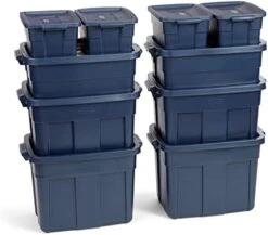 Rubbermaid Roughneck️ Storage Totes, Durable Stackable Storage Containers, Great For Garage Storage, Moving Boxes, And More, 18 Gal - 6 Pack -Songmics Furniture Shop 41JHEnLt kL. AC