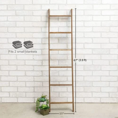 Furniture Pipeline Orchid Handmade 47" Decorative Leaning Accent Blanket Ladder Rack 3 Furniture Pipeline Orchid Handmade 47" Decorative Leaning Accent Blanket Ladder Rack - Image 3