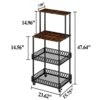 Lapday 4 Tier Rolling Kitchen Bakers Rack With Storage, Stand Microwave Oven Rack With Wheels, Suitable For Kitchen And Dining Room