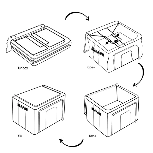 Furnhome 3 Pack Clothes Storage Organizer, Large Storage Bins For Closet, Foldable Clothing Storage Bins For Shelves With Zippers & Clear Window & Reinforced Handles-72L, Grey. 2 Furnhome 3 Pack Clothes Storage Organizer, Large Storage Bins For Closet, Foldable Clothing Storage Bins For Shelves With Zippers & Clear Window & Reinforced Handles-72L, Grey. - Image 2