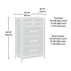 Sauder Carson Forge 4-Drawer Chest, Coffee Oak Finish -Songmics Furniture Shop 41JPqzchurL