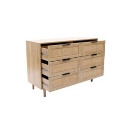 LuxenHome 6-Drawer Wood Dresser, Accent Drawer Dresser, Wood Chest With Metal Handle, Sturdy Frame Modern Bedroom Furniture, Chest Of Drawers, Storage Drawers Or Closet For Hallway, Bedroom -Songmics Furniture Shop 41JU05MbruL