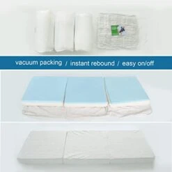 SPRINGSPIRIT Foldable Mattress Full 4-Inch 75“x 54“ With Bamboo Cooling Mattress Topper Protector Cover Trifold For Multi-uses, Portable Floor Sofa Bed Camping Mattress Non-Slip -Songmics Furniture Shop 41JUkLUoKGL