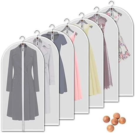 VOSIGREEN Hanging Garment Bags 7 Piece Set - 60 Inch Translucent Dust Proof Clothes Bag White Breathable Full Zipper Dust Cover For Suit Dance Costumes Gown Dress. 7 VOSIGREEN Hanging Garment Bags 7 Piece Set - 60 Inch Translucent Dust Proof Clothes Bag White Breathable Full Zipper Dust Cover For Suit Dance Costumes Gown Dress. - Image 7