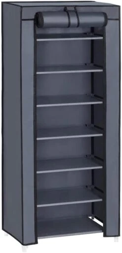 SONGMICS Shoe Rack, 9 Tier Shoe Organizer With Nonwoven Fabric Cover, Shoe Storage Shelf For 40-50 Pairs Of Shoes, Entryway, Suitable For Sneakers, High Heels, Flats, And Boots, Black URXJ36HV1 -Songmics Furniture Shop 41JWls5uDyL. AC