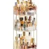 Devokimi Bathroom Organizer Countertop, Rotating Makeup Organizer For Vanity, 3 Tier Under Sink Organizer, Vanity Tray Shelf For Cosmetic, Skin Care, Perfume (Clear)