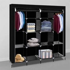 YUFENGZHE Portable Closet, Wardrobe Clothes Organizer With Shelves For Hanging Clothes Heavy Duty(Black) -Songmics Furniture Shop 41JbIESUf8L