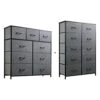 WLIVE 9 Drawer Dresser And 10 Drawer Tall Chest Organizer Set, Fabric Storage Tower For Bedroom, Nursery, Entryway, Closets, Charcoal Gray