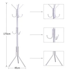 USUN 173CM Metal Coat Rack Free Standing Display Stand Hall Tree With 3 Tiers And 11 Hooks For Clothes Scarves Bags Umbrella And Hats 45173-2 (White) 11 USUN 173CM Metal Coat Rack Free Standing Display Stand Hall Tree With 3 Tiers And 11 Hooks For Clothes Scarves Bags Umbrella And Hats 45173-2 (White) -Songmics Furniture Shop 41Jc6o1oHtL
