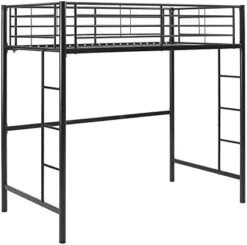 Walker Edison Elodie Urban Industrial Twin Over Futon Metal Bunk Bed, Twin Size, Black -Songmics Furniture Shop 41JdPHow9AL. AC