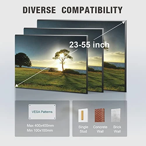 USX MOUNT Full Motion TV Mount, Swivel Articulating Tilt TV Wall Mount For 26-55" LED, OLED, 4K TVs, TV Bracket Wall Mount With VESA 400x400mm Up To 60lbs, Perfect Center Design -XMM006-1 5 USX MOUNT Full Motion TV Mount, Swivel Articulating Tilt TV Wall Mount For 26-55" LED, OLED, 4K TVs, TV Bracket Wall Mount With VESA 400x400mm Up To 60lbs, Perfect Center Design -XMM006-1 - Image 5