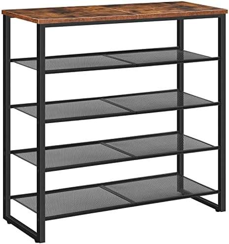 HOOBRO Shoe Rack, 5-Tier Shoe Storage Unit, Shoe Organizer Shelf For 16-20 Pairs, Saving Space, Durable And Stable, For Entryway, Hallway, Closet, Dorm Room, Industrial, Rustic Brown BF58XJ01 7 HOOBRO Shoe Rack, 5-Tier Shoe Storage Unit, Shoe Organizer Shelf For 16-20 Pairs, Saving Space, Durable And Stable, For Entryway, Hallway, Closet, Dorm Room, Industrial, Rustic Brown BF58XJ01 - Image 7