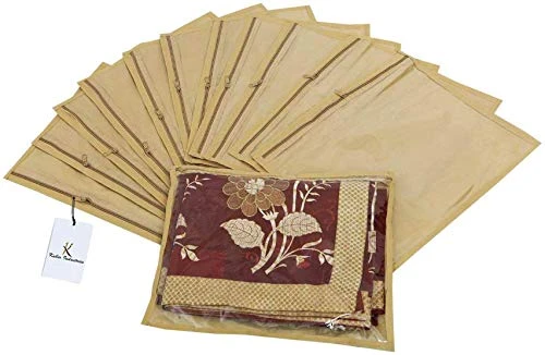 Kuber Industries Non Woven Single Packing Saree Cover|Zipper Closure Transparent|Pack Of 12 (Brown)-KUBMART2826 3 Kuber Industries Non Woven Single Packing Saree Cover|Zipper Closure Transparent|Pack Of 12 (Brown)-KUBMART2826 - Image 3
