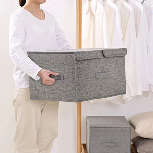 TEmkin Storage Box Collapsible Linen Fabric Clothing Basket Bins Toy Box Organizer Storage Box Organizer Storage Organizer 4 TEmkin Storage Box Collapsible Linen Fabric Clothing Basket Bins Toy Box Organizer Storage Box Organizer Storage Organizer - Image 4