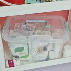 Sandmovie Clear Storage Latch Bin, Plastic Storage Container Box With Lid And Handle, 6 Packs -Songmics Furniture Shop 41Jw2ha7tRL