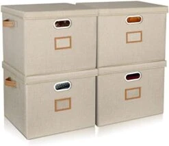 Lukeline 17x13x13 Large Storage Bins With Lids (2-Pack) Closet Organizers Foldable Linen Fabric Storage Boxes For Living Room, Bedroom, Nursery, Closet, Dormitory Or Office -Songmics Furniture Shop 41Jz5SnPnOL. AC