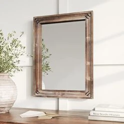 Barnyard Designs 24x32 Whitewashed Wood Farmhouse Wall Mirror, Wooden Large Rustic Wall Mirror, Bedroom Mirrors For Wall Decor, Decorative Wood Wall Mirror Living Room Or Bathroom Vanity, White 11 Barnyard Designs 24x32 Whitewashed Wood Farmhouse Wall Mirror, Wooden Large Rustic Wall Mirror, Bedroom Mirrors For Wall Decor, Decorative Wood Wall Mirror Living Room Or Bathroom Vanity, White -Songmics Furniture Shop 41K3XFaFs L. AC