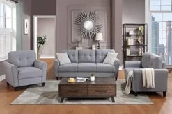 Harper & Bright Designs 3-Piece Living Room Storage Sofa Set With 3-Seat Couch, Loveseat And Single Armchair, Silver Nailhead Trim/Hidden Storage Space Under Seat/Classical Wooden Legs/Beige Fabric -Songmics Furniture Shop 41K9RQIdWXL. AC