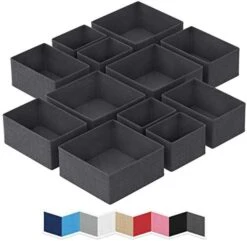 NEATERIZE Drawer Organizer For Clothing (Set Of 12) - Closet Organizer And Storage Divider Baskets For Clothes Dresser, Makeup, Bathroom | Organize Underwear, Socks, Bra, & Tie’s (Grey) 20 NEATERIZE Drawer Organizer For Clothing (Set Of 12) - Closet Organizer And Storage Divider Baskets For Clothes Dresser, Makeup, Bathroom | Organize Underwear, Socks, Bra, & Tie’s (Grey) -Songmics Furniture Shop 41KBHaWpitL. AC