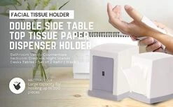 TARGET HYGIENE Table Top Counter Top Double Side Cube Tissue Holder Dispenser With Free L-Fold Soft Tissue Paper Refill (4 Packet Included) | White -Songmics Furniture Shop 41KCQK5s53L