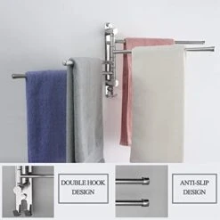 Swivel Towel Rack For Bathroom OHIYO 14inch 4 Arm Swing Out Towel Rack Wall Mounted SUS304 Stainless Steel Space Saving Swing Arm Towel Rack Towel Holder For Bathroom 7 Swivel Towel Rack For Bathroom OHIYO 14inch 4 Arm Swing Out Towel Rack Wall Mounted SUS304 Stainless Steel Space Saving Swing Arm Towel Rack Towel Holder For Bathroom -Songmics Furniture Shop 41KEAWrPYjL