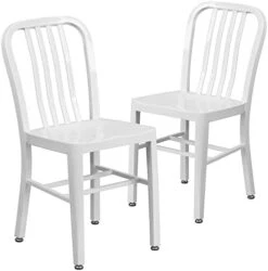 Flash Furniture Gael Commercial Grade 2 Pack White Metal Indoor-Outdoor Chair -Songmics Furniture Shop 41KEr2aLRlL. AC