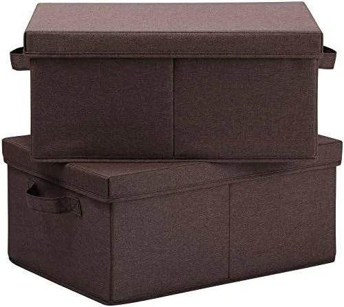 HOONEX Storage Bins With Lids For Organizing, Pack Of 2, Storage Boxes With 2 Carrying Handles And Study Heavy Cardboard, 16.5" L X 11.8" W X 7.5" H For Toy, Shoes, Books, Clothes, Nursery, Black 11 HOONEX Storage Bins With Lids For Organizing, Pack Of 2, Storage Boxes With 2 Carrying Handles And Study Heavy Cardboard, 16.5" L X 11.8" W X 7.5" H For Toy, Shoes, Books, Clothes, Nursery, Black - Image 11