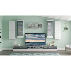 GENERIC Fever Center White Modern Contemporary MDF Lacquer Glass Doors 6 GENERIC Fever Center White Modern Contemporary MDF Lacquer Glass Doors -Songmics Furniture Shop 41KJ4hHUJtL