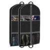 HATTERTOP Garment Bags For Travel, 43 Inch Suit Bags For Men Breathable Suit Cover Suit Carrier With 2 Large Mesh Pockets And 1 PVC Pocket For Closet, 2 Pack