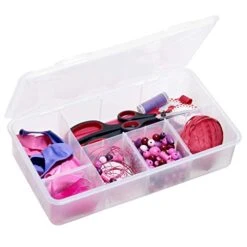 Rotho, Snappy, Storage Box With Dividers, Plastic (PP) BPA-free, Transparent, 3l (33 X 19 X 7,6 Cm) 9 Rotho, Snappy, Storage Box With Dividers, Plastic (PP) BPA-free, Transparent, 3l (33 X 19 X 7,6 Cm) -Songmics Furniture Shop 41KQ7akwPdL