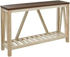 Walker Edison Modern Farmhouse Accent Entryway / Living Room End Table, 52 Inch, Color-Marble And Walnut -Songmics Furniture Shop 41KQufO4TyL. AC