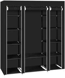 69" Portable Clothes Closet Wardrobe Storage Organizer With Non-Woven Fabric Quick And Easy To Assemble Extra Strong And Durable Black Closet Organizer With Protective Cover MITPATY -Songmics Furniture Shop 41KWxGRbbL. AC