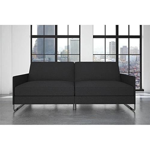 DHP Pembroke Convertible Futon Sofa Bed, Grey Linen 4 DHP Pembroke Convertible Futon Sofa Bed, Grey Linen - Image 4