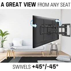 Mounting Dream TV Mount For Most 42-75 Inch Flat Screen TVs Up To 100 Lbs, Full Motion TV Wall Mount With Swivel Articulating 6 Arms, TV Wall Mounts Fit 12'', 16” Wood Studs, Max VESA 600x400mm -Songmics Furniture Shop 41KnAvaUr3L