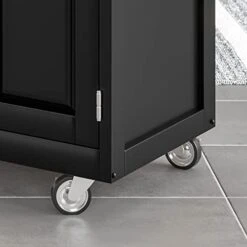 Home Styles Mobile Create-a-Cart Black Finish Four Door Cabinet Kitchen Cart With Stainless Steel Top, Adjustable Shelving -Songmics Furniture Shop 41Knrkv5FtL