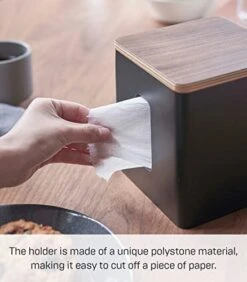 Yamazaki Home Case With Removable Wooden Lid-Tissue Or Toilet Paper Towel Rectangular Storage Holder For Kitchen Bathroom Or Bedroom | Polystone, One Size, Walnut -Songmics Furniture Shop 41KqBR9BtgL