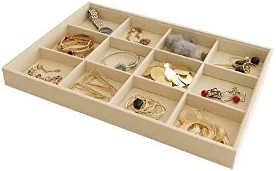 Large Beige Premium Quality Velvet Glasses Box Tray Stackable Practical Trade Show Home Use Jewelry Display Organizer 6 Large Beige Premium Quality Velvet Glasses Box Tray Stackable Practical Trade Show Home Use Jewelry Display Organizer - Image 6