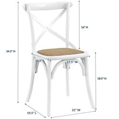Modway Gear Rustic Modern Farmhouse Elm Wood Rattan Dining Chair In White -Songmics Furniture Shop 41KwlnLtD5L