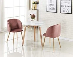 EGGREE Mid-Century Modern Accent Living Room Chair Upholstered Velvet Armchair Kitchen Dining Chair With Solid Steel Leg For Living Room Bedroom Reception Room Accent Furniture,Rose Pink 15 EGGREE Mid-Century Modern Accent Living Room Chair Upholstered Velvet Armchair Kitchen Dining Chair With Solid Steel Leg For Living Room Bedroom Reception Room Accent Furniture,Rose Pink -Songmics Furniture Shop 41Kyczk3zAL