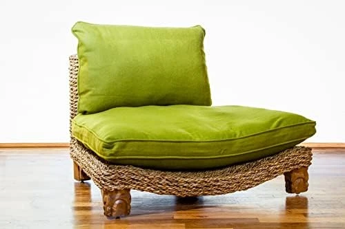 XoticBrands Seagrass Meditation Yoga Chair - Natural With Cream Cushion 8 XoticBrands Seagrass Meditation Yoga Chair - Natural With Cream Cushion - Image 8