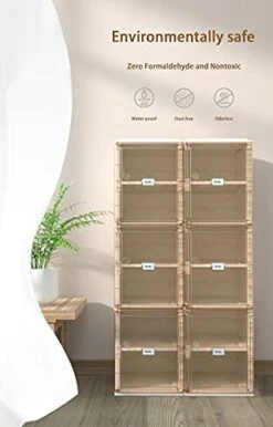 Benitaku Shoe Storage Organizer - Foldable Shoe Storage Cabinet With Doors - Durable And Stable Shoe Storage Boxes - Stackable Shoe Rack Organizer For Home - Easy Installation- 16 Layers -Songmics Furniture Shop 41L0PA6upzL