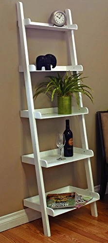 SQUARE FURNITURE 72 Inch Ladder Style Shelf, White