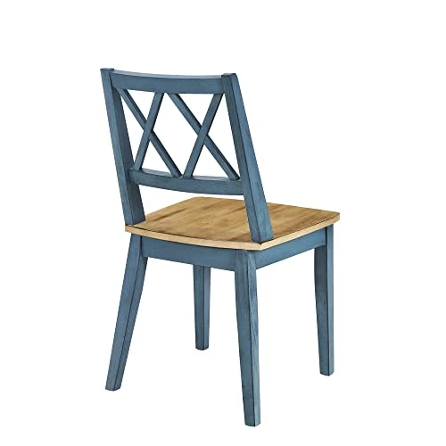 Merax Mid-Century 5 Piece Dining Table Set With Chairs For 4 People, Home Kitchen Wooden Furniture, Antique Oak+Antique Blue 5 Merax Mid-Century 5 Piece Dining Table Set With Chairs For 4 People, Home Kitchen Wooden Furniture, Antique Oak+Antique Blue - Image 5